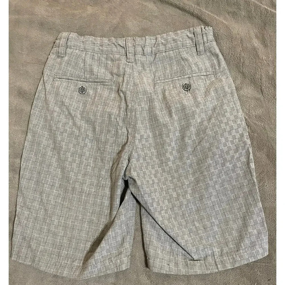 Micros Size 10 Boy Shorts Pattern Gray White Causal Streetwear Golf Lightweight - Picture 6 of 6
